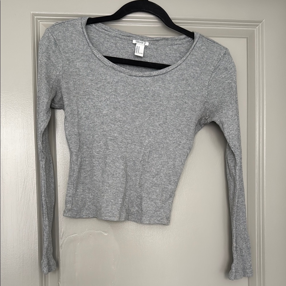 Gray Long Sleeve Women's Top